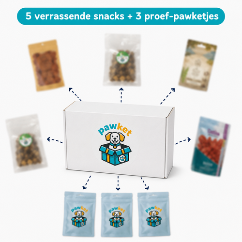 Verrassings box met verassende honden snacks
